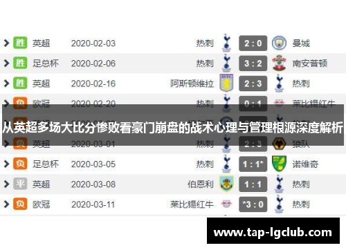 从英超多场大比分惨败看豪门崩盘的战术心理与管理根源深度解析 从英超多场大比分惨败看豪门崩盘的战术心理与管理根源深度解析